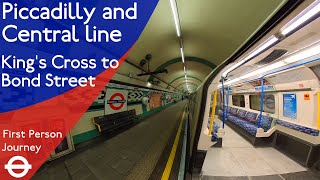 London Underground First Person Journey  Kings Cross to Bond Street via Holborn [upl. by Warfeld]