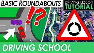 Basic Roundabouts Explained  Driving Tutorial [upl. by Hamian]