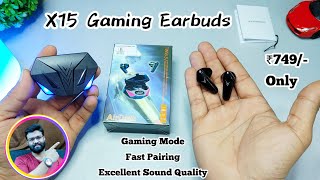 x15 gaming tws earbuds with 65ms low latency unboxing [upl. by Nnayar368]