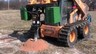 Harleman Mfg Ground Force model 3305 auger drive drilling in solid rock [upl. by Ardnoyek807]