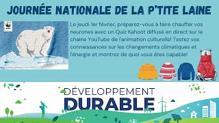 Kahoot  Journée nationale de la Ptite Laine  Développement durable CEPEO [upl. by Kimmel]