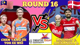 R16🇲🇾Chen Tang JieToh Ee Wei 🆚️ 🇩🇰Mathias ChristiansenAlexandra Boje🔥‼️singaporeopen2024 [upl. by Steel]