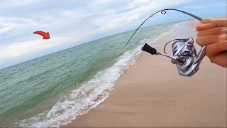 I Took a Crappie Rod to the BEACH and Caught THIS GIANT [upl. by Mihe]