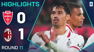 MONZAMILAN 01  HIGHLIGHTS  Reijnders header seals first Milan away win  Serie A 202425 [upl. by Noryd14]