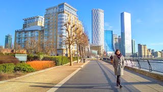 London Walk 2023  Tower Bridge to Canary Wharf via Thames Riverside Path  4K 60FPS [upl. by Imehon]