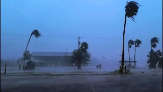 Hurricane HANNA Pounds Port Mansfield Texas 2020 [upl. by Hachmann]