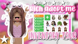 Preppy rich adopt me inventory tour 💕  megas and neons [upl. by Cortie]