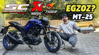 YAMAHA MT25 EGZOZ TAKTIK  SC amp TİGER amp AKRAPOVİC exhaust modified 2 [upl. by Llenhoj]