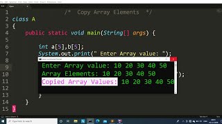 Java program to copy all elements of one array to another  Learn Coding [upl. by Ferde]