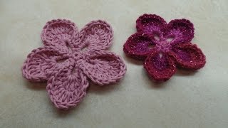 Easy crochet Five Petal Flower TUTORIAL 315 Bagoday Crochet [upl. by Lleder]