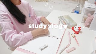 【study vlog】1日勉強を頑張った日 テスト直前 学生の週末 [upl. by Erdnoed]