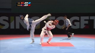 Nguyễn Văn Duy đánh bại võ sĩ người Philippines vào chung kết Taekwondo tại Seagame 29 [upl. by Osric]