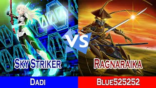 Sky Striker Vs Ragnaraika  Dadi Vs Blue525252  High Rated  Dueling Book [upl. by Anaile244]