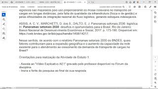 ATIVIDADE 1  LOG  IMERSÃO PROFISSIONAL GESTÃO ESTRATÉGICA LOGÍSTICA  542024 [upl. by Nisbet]