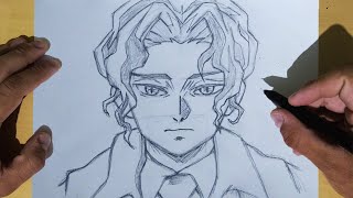 Desenhando o Muzan Kibutsuji  Esboço Completo Demon Slayer Kimetsu no Yaiba [upl. by Bartie]