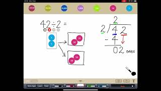 Long Division  Type 1 No Regrouping No Remainders 42÷2 [upl. by Nnylassej129]