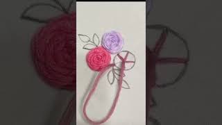 Embroidery Flowers Design shorts embroidery stitch art [upl. by Pasahow697]