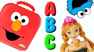 Elmo On The Go Letters with Play Doh Learning Alphabet ABC Cookie Monster Frozen Sesame Street Toys [upl. by Rosenblatt698]