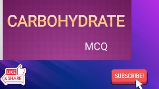 MCQ on Carbohydrate Carbohydrate Biochemistry [upl. by Medarda65]