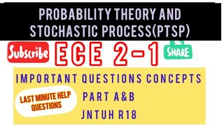 PROBABILITY THEORY amp STOCHASTIC PROCESSPTSPIMPORTANT QUESTIONS CONCEPTS ECE 21 JNTUH R18 [upl. by Einohpets]