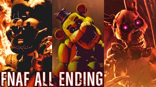 Five Nights at Freddys  All Endings 20142021 Canon Only [upl. by Aicilak]