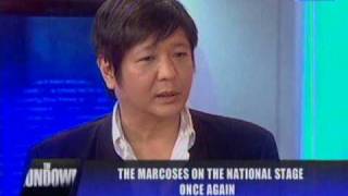 Sen Bongbong Marcos on ANCs THE RUNDOWN June 28 2010 Part 1 of 3 [upl. by Narine]