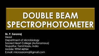 Double Beam Spectrophotometer [upl. by Saoj]