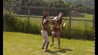 Corvia versus Achillia Gladiatrix combat Bignor Villa June 2017 [upl. by Dessma]