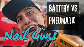 Milwaukee vs Bostich Nail Gun Beginner DIY pov [upl. by Annel]