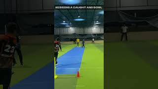 Caught And bowl Missed ☹️  Indoor World Wellampitiya indoorcricket cricket caughtout bowling [upl. by Suellen91]