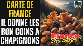 IL CRÉE UNE CARTE DE FRANCE DES BONS COINS À CHAMPIGNONS IL REÇOIT DE NOMBREUSES MENACES LE PAUVRE [upl. by Norbert589]