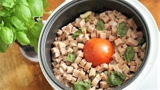 Tomato in a RICE COOKER SUPER Easy Tomato Rice Meal [upl. by Ellehcil589]