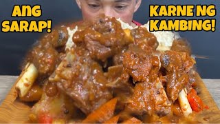 Kalderetang Kambing Mukbang Asmr  Goat Kaldereta  Filipino Food Mukbang Philippines [upl. by Ahselak492]