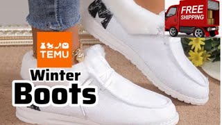 Winter boots thermal winter ankle boots temu winterboots wintercollection giftideas [upl. by Ablasor259]