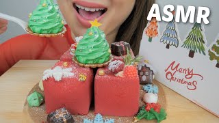 Christmas MOUSSE Cake ASMR Soft Relaxing Eating Sounds  NE Lets Eat [upl. by Ikeda94]