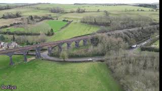 Harringworth  Welldand viaduct the longest viaduct in the UK Green fields Englands countryside [upl. by Corsiglia]