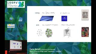 Carlo Rovelli Black Hole to White Hole Transition  Lecture 1  Loops24 Summer School [upl. by Trow]