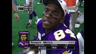 Randy Moss vs Cowboys Thanksgiving 1998  SCORED ON EVERY CATCH [upl. by Amhser]