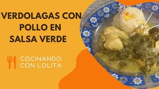 verdolagas con pollo en salsa verde [upl. by Silvano]