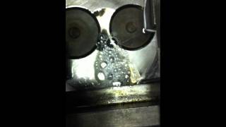 4d56 L200 cracked cylinder head being pressure tested to show leak [upl. by Claudetta]