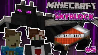 BEDBOMBING THE ENDERDRAGON IN MINECRAFT SKYBLOCK  EP 5 [upl. by Ylnevaeh]