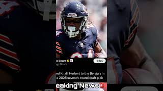 Khalil Herbert to Bengals nfl tradedeadline trending electionday fantasyfootball football [upl. by Rasure]