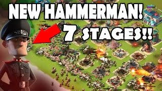 CRAZY NEW HAMMERMAN CAN WE WIN  All 7 Stages  Boom Beach [upl. by Avilla854]