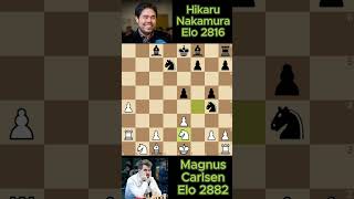 590 Elo Magnus Carlsen vs Hikaru Nakamura chess game [upl. by Stiegler]