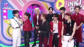 Stray Kids Inkigayo interview 231112 with MC Yeonjun Jihu and Woonhak [upl. by Amak]