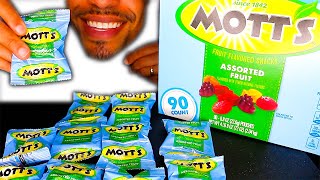 MOTTS FRUIT SNACKS ASSORTED EATING MOUTH SOUNDS NO TALKING [upl. by Thrift395]