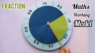 Maths Working Model On Fractions Fraction Maths TLM  Maths Fraction Working Model  mathsmodel [upl. by Mareld]