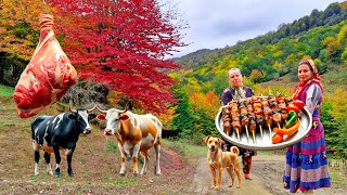 Daily village life IRAN traditional Iranian kebab [upl. by Ordnagela]