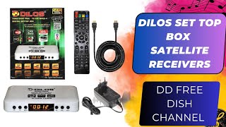 free dish setup box Dilos 5454 Settop Box HD with Mpeg4 Technology Support WiFi and USB Stream 130 [upl. by Anaiuq669]