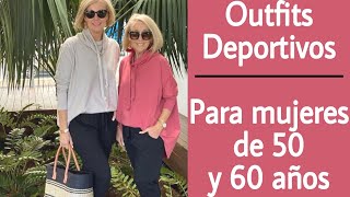 MODA DEPORTIVA PARA MUJERES DE 50 Y 60 AÑOS LOOKS CASUALES CÓMODOS SEÑORAS DE 50 Y 60 AÑOS MODA [upl. by Kucik908]